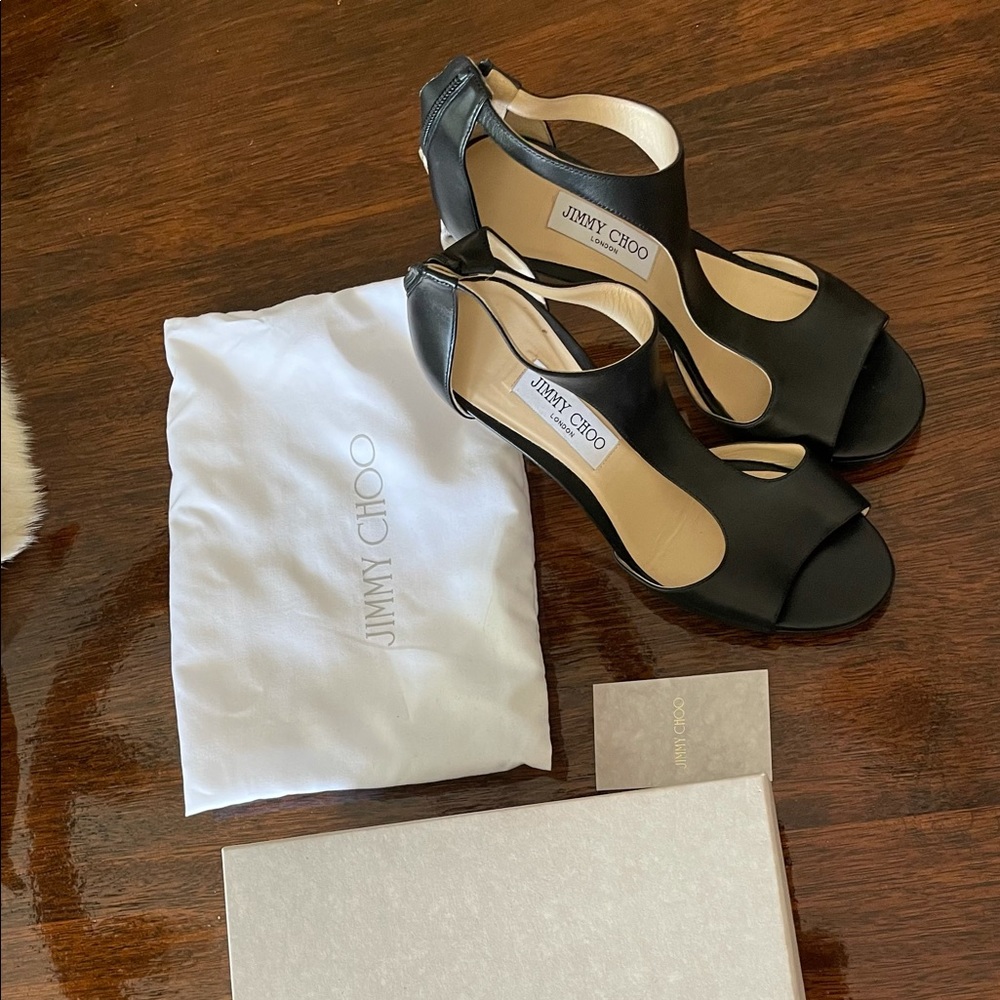 Jimmy Choo Lana 100, black t Bar Pumps,10 or 41 EU, like new condition